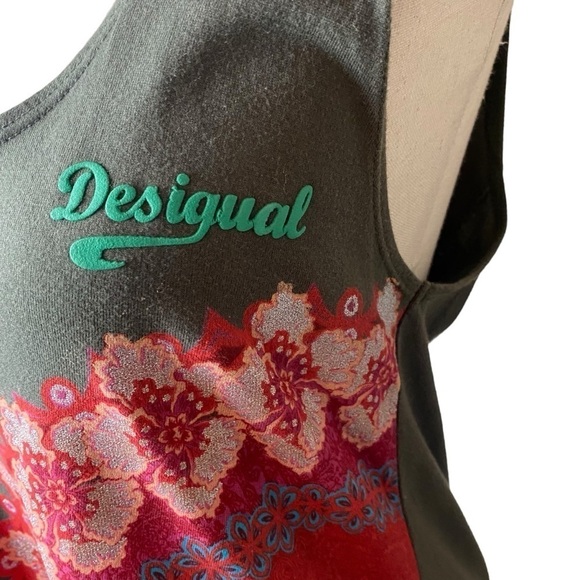 Desigual shift dress tunic size XL shimmer boho - Picture 4 of 7